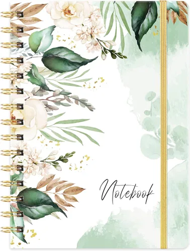 Vista 13 de Cuaderno/diario rayado: diario forrado con papel grueso de primera calidad, 8.5 x 6 pulgadas, cuaderno rayado universitario, con exquisito bolsillo