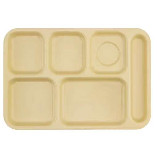 Vista 24 de G.E.T. Bandeja escolar para cafetería con 6 compartimentos, para zurdos, 10 x 14 pulgadas, verde bosque (paquete de 4)