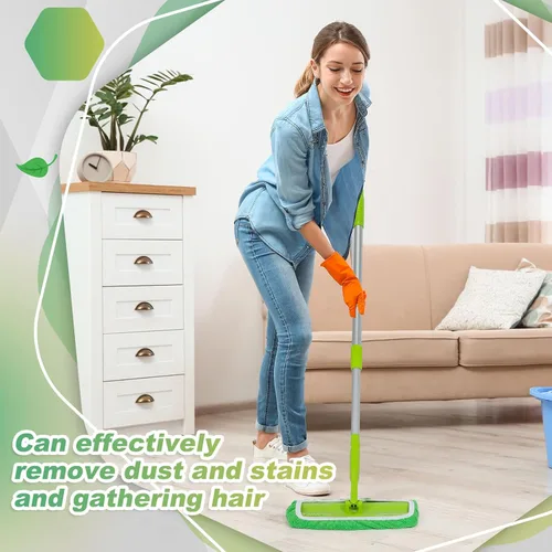 Vista 6 de Ziliny 32 almohadillas reutilizables de microfibra lavables de microfibra compatibles con Swiffer Refill paños de barrido en seco para limpieza