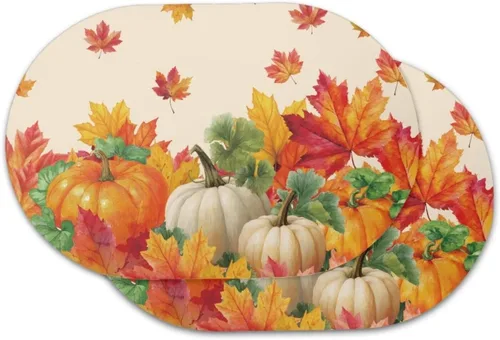 Vista 17 de Blue Flower Dining Table Mats Set of 2 Hummingbird Heat Resistant Placemats Washable and Wipeable Non Slip Place Mat, Waterproof Modern Dining Table