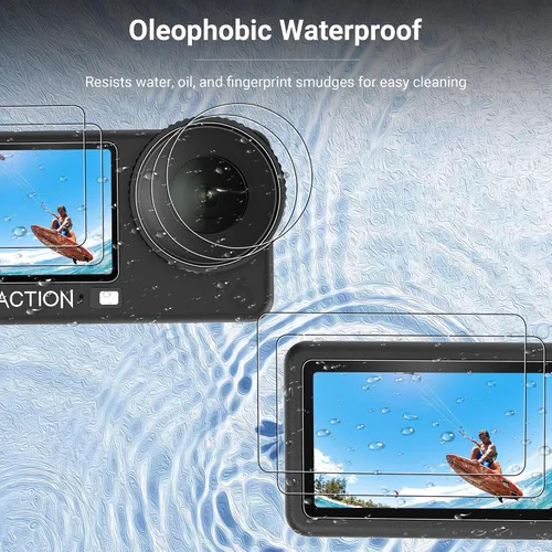Vista 6 de CYNOVA Osmo Action 6 - Protector de pantalla para DJI Osmo Action 6, protector de pantalla de vidrio templado ultra transparente con 1 funda