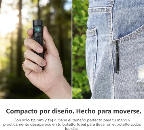 Vista 7 de OLIGHT Baton4 Pro EDC linterna recargable, 1600 lúmenes pequeño bolsillo luz LED con interruptor táctico y carga dual magnética y USB C, IPX8