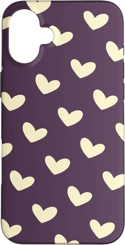 Vista 22 de Yellow Heart Pattern Minimalist Love Case for iPhone 16