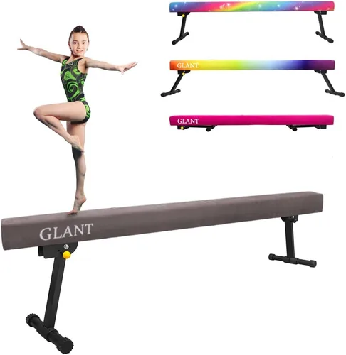 Vista 18 de GLANT - Viga de equilibrio ultrasimple ajustable y plegable de 8 pies, equipo de gimnasia de suela de piso alto y bajo, sin necesidad
