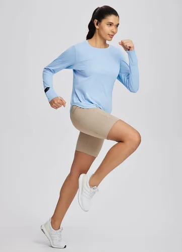 Vista 132 de BALEAF - Camisetas de sol de manga larga para mujer, con FPU 50+, para senderismo, ligeras, de secado rápido, protección contra rayos ultravioleta