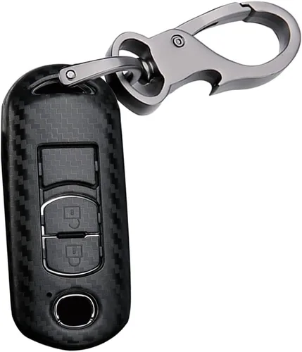 Vista 9 de Funda para llave Mazda CX3 CX5 CX7 Llavero Llavero Shell Holder Fibra Carbono ABS Accesorios 2/3 Botones