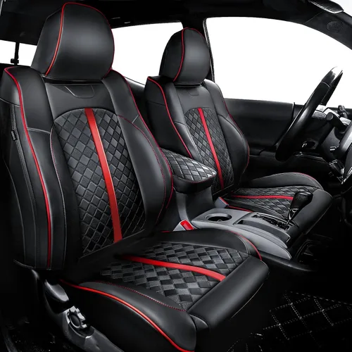 Vista 16 de Carlimeki Fundas de asiento personalizadas para Tacoma 2005 2006 2007 2008 2009 2010 2011 2012 2013 2014 2015 Crew Cab 2ª Gen Tacoma Base