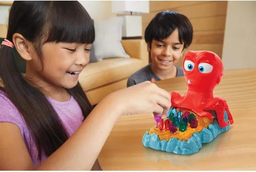 Vista 2 de Mattel Games Inky's Fortune - Juego para niños con pulpo, gemas y mancha de tinta, regalo para niños de 5 años en adelante