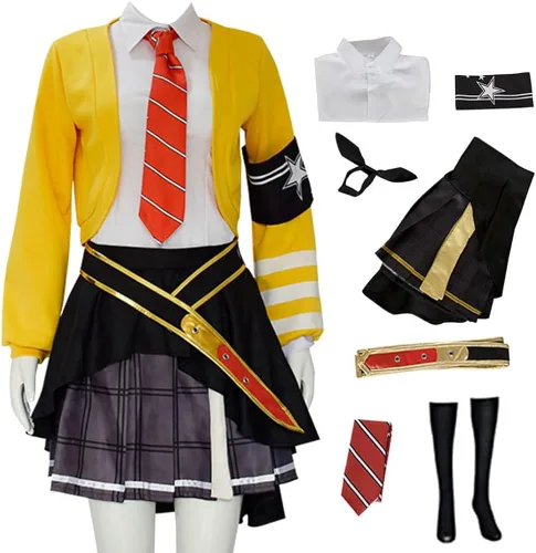 Vista 9 de Hieeimu Saki - Disfraz de cosplay de Sekai Saki Tenma, vestido de uniforme de Halloween con calcetín