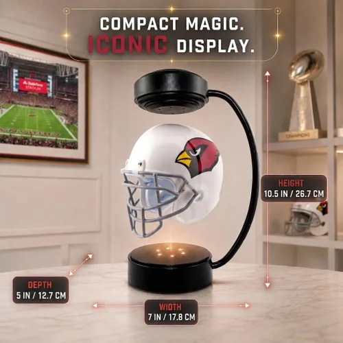 Vista 3 de Pegasus Sports NFL - Casco flotante de levitación giratorio con iluminación LED Arizona Cardinals