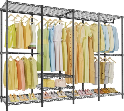 Vista 11 de VIPEK V40 Perchero de Ropa Mediano de Servicio Pesado Perchero de Ropa para Colgar Ropa, Percheros de Ropa Multifuncionales para Dormitorio