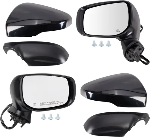 Vista 61 de TRQ Conjunto de 2 piezas de espejo lateral para conductor y pasajero, ajuste eléctrico, sin calefacción, sin memoria, color negro, compatible