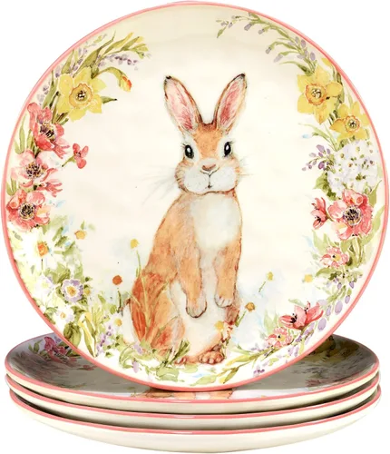 Vista 2 de Certified International Easter Garden - Juego de vajilla de 16 piezas, servicio para 4, multicolor