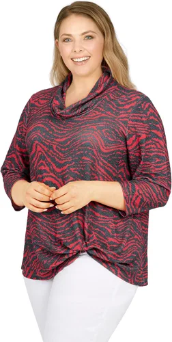 Vista 3 de Ruby Rd. Top metálico de rayas de cebra para mujer de talla grande