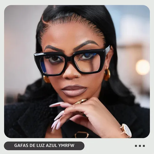 Vista 2 de Square Blue Light Blocking Glasses for Women Men Retro Style Computer TV Eyeglasses