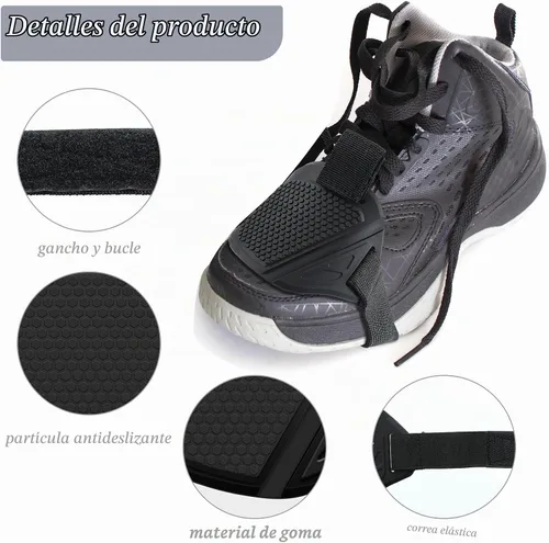Vista 2 de Protector de zapatos de motocicleta de 2 piezas y almohadilla de palanca de cambios de goma, color negro