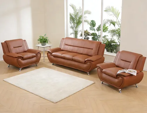 Vista 12 de Sofás de cuero para sala de estar, juego de sofá seccional, juego de 2 piezas de muebles para sala de estar, juego de sofá y sofá biplaza