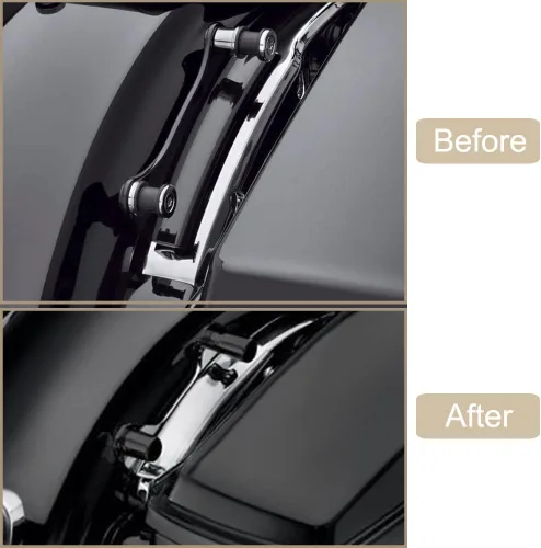 Vista 2 de Kit de 4 tapas magnéticas para Harley Road King Street Glide 2009-2021 2 PCS Long&2 PCS Short Black Docking Caps Kit, For Harley Street Glide