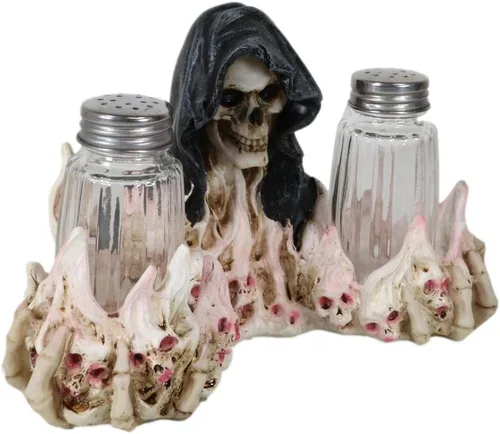 Vista 4 de Ebros Gift Juego de figuras góticas del Día de los Muertos con almas condenadas en el lago de fuego del infierno, juego de figuras de 5.5 pulgadas