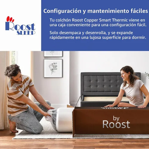 Vista 9 de Colchón ROOST SLEEP de 14 pulgadas para cama individual con soporte de firmeza media, certificado CertiPUR-US, con gel de memoria viscoelástico