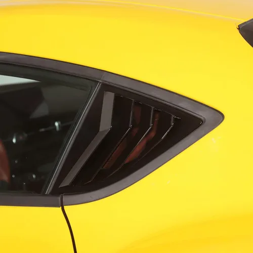 Vista 4 de ABS compatible con Toyota Supra GR A90 A91 MK5 2018 2019 2020 2021 2022 2023 2024 Cubierta triangular para persianas traseras (negro)