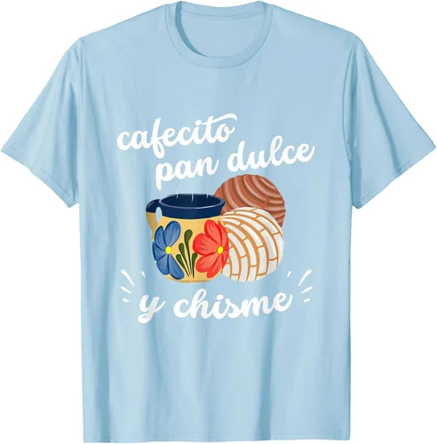 Vista 54 de Camiseta Cafecito Pan Dulce y Chisme Mexican Hispanic Pride Breakfast Negro
