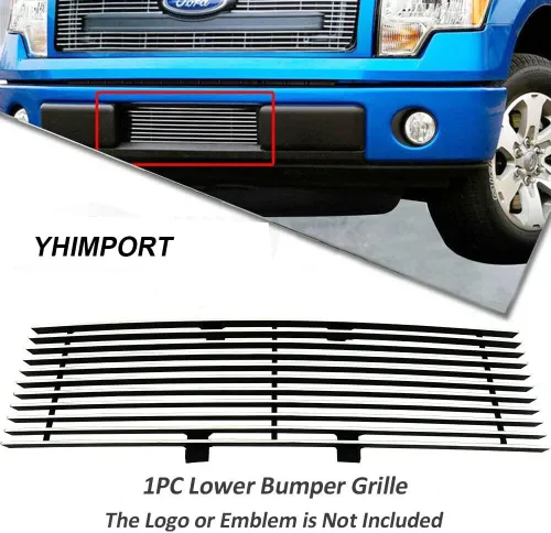 Vista 4 de Parrilla frontal cromada para parrilla de aluminio sólido F150 2009 2010 2011 2012 2013 2014 F150