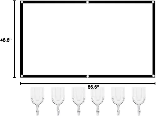 Vista 10 de Pantalla de proyección 16:9, pantalla de proyector plegable portátil Pantalla de proyector HD profesional para (100 pulgadas)