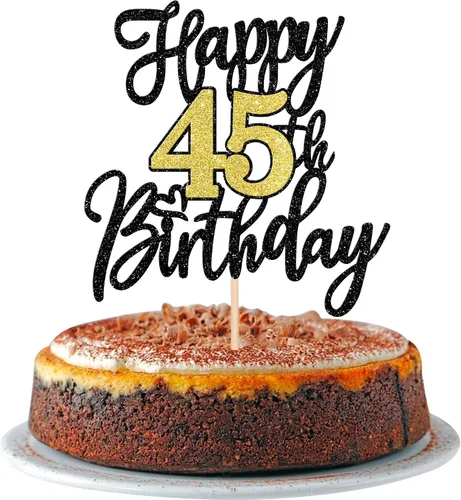 Vista 8 de 1 PCS Decoración para Pastel Feliz Cumpleaños Número 10 Negro Dorado con Purpurina Brindis por 10 Años Selección de Pastel de Cumpleaños 10 Fabuloso