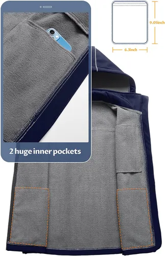 Vista 3 de CREATMO US Chaleco ligero de Softshell para mujer, chaqueta sin mangas cortavientos con capucha extraíble