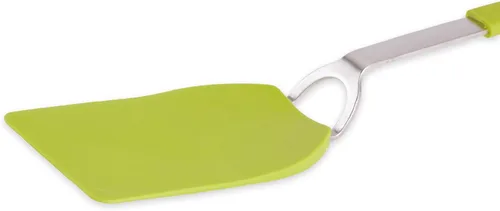 Vista 3 de RSVP International Kitchen Tool Collection - Espátula flexible de nailon, mango de acero inoxidable, 12 x 2.75 pulgadas, color verde