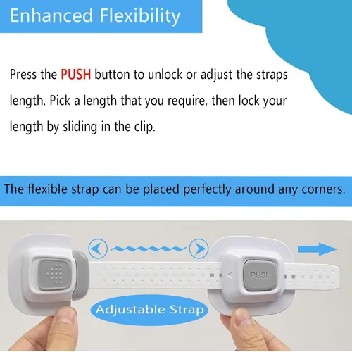Vista 7 de YEYA - Anclajes de pared para muebles sin taladro, anti punta Ajustable, a prueba de bebés, mejorado 2P
