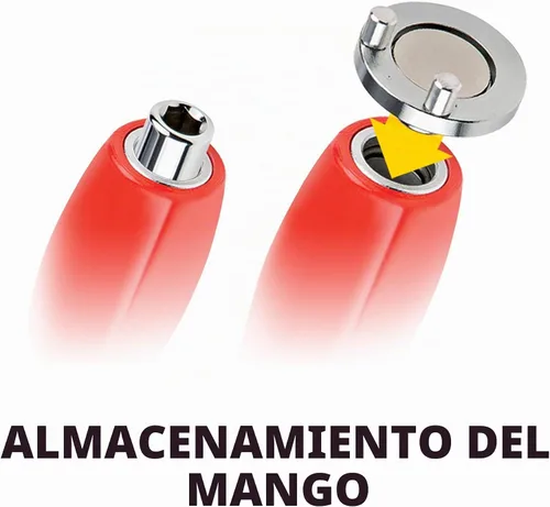 Vista 4 de Herramienta de extracción de tapón de drenaje de aceite magnético Powerbuilt, eje flexible para fácil alcance, adaptador de imán de punta hexagonal