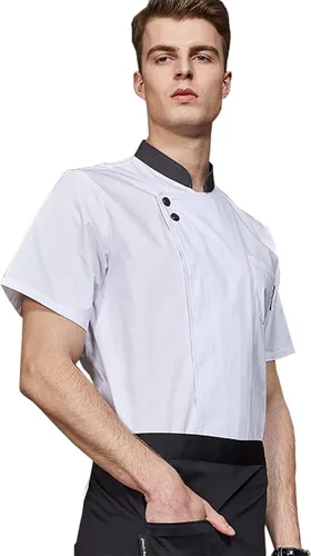 Vista 2 de Chaqueta de chef ligera de manga corta para hombre