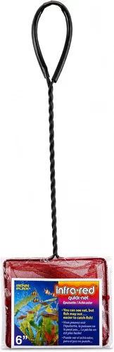 Vista 15 de Penn-Plax Quick-Net Aquarium Fish Net - Fine Mesh, Vinyl-Covered Braided Handle - Small Aquarium Cleaning Tool for Gentle Fish Handling - Use in