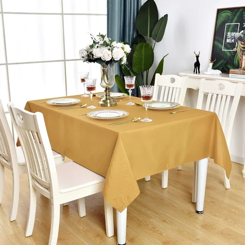 Vista 32 de Mantel Cuadrado Verde Manzana Impermeable Resistente a las Manchas Sin Arrugas Mantel de Mesa de Poliéster 210GSM Limpiable Cubierta de Mesa