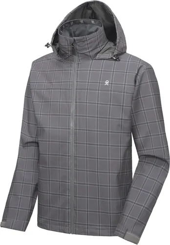 Vista 17 de Little Donkey Andy Chaqueta impermeable para hombre, ligera, cortavientos con capucha, impermeable, plegable, para senderismo al aire libre A1 Negro