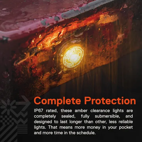 Vista 5 de TRUE MODS Luz de marcador LED redonda ámbar de 3/4 pulgadas para remolque 12V [DOT FMVSS 108] [SAE P2PC] [Salida semiesférica] [Impermeable IP67]