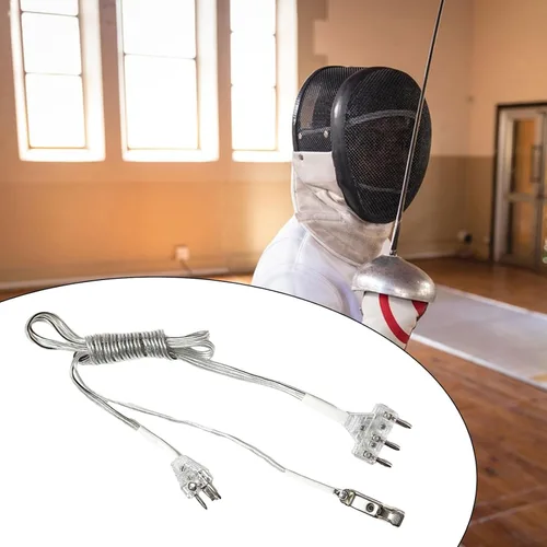 Vista 4 de kowaku Alambre de cuerpo de esgrima Alambre del cuerpo Alambre simple de usar Línea completa Pin Plug Esgrima Alambre de mano Alambre conductor