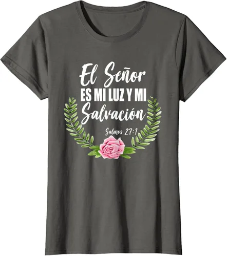 Vista 6 de El Señor Es Mi Luz - Camiseta de la Biblia Cristiana Española Negro