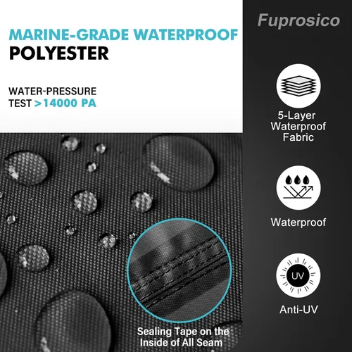Vista 2 de Cubierta para Jon Boat 1200D de 10.2 oz Transportable Cubierta de Amarre Resistente con Cubierta para Motor Lona de Poliéster de Grado Marino