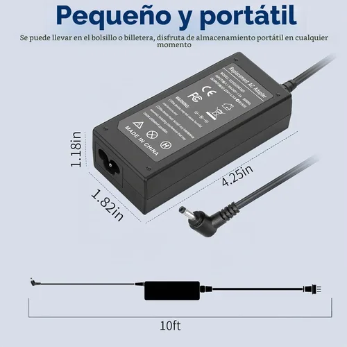 Vista 4 de Cable de alimentación de 65 W para Lenovo IdeaPad Charger, IdeaPad 1 3 5