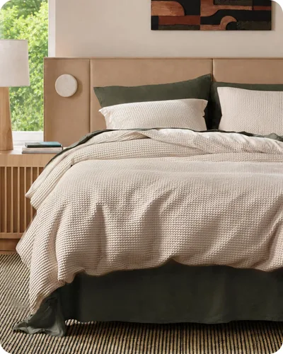 Vista 27 de Bedsure Funda de edredón de 100% algodón tamaño individual, tejido gofre, color blanco coco, GentleSoft y transpirable, juego de cama para regalo, 2