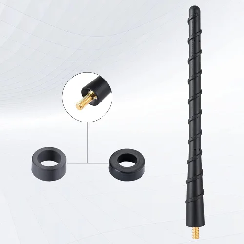 Vista 2 de Antena corta de radio de coche de 7.6 pulgadas, antena de goma flexible en espiral de 7.7 in, repuesto para radio de automóvil FM/AM, compatible