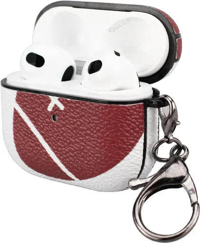 Vista 6 de Funda protectora completa duradera para AirPods 3, funda de béisbol para Apple AirPods 3 de carga, funda con llavero (no Pro 3)