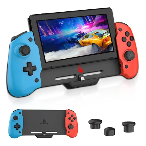 Vista 9 de NexiGo Hall Effect Gripcon with Kickstand and HDMI Out for TV Docking, Hall Sensing Joystick for Switch/Switch OLED, Handheld Mode, 4K/1080P