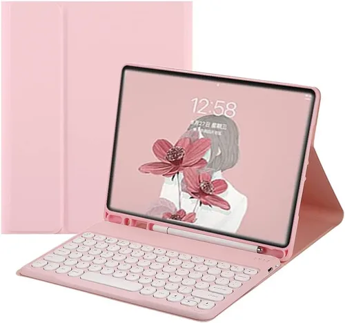 Vista 9 de Funda con teclado para Samsung Galaxy Tab A11+ Plus 2025/A9 Plus 2023 de 11 Teclado Bluetooth magnético desmontable, cubierta de teclado redondo