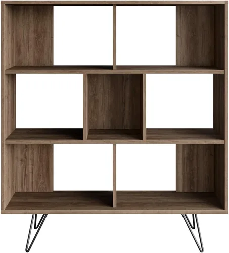 Vista 5 de Decorotika -Librería geométrica Mistico con cuatro patas de metal (nogal)