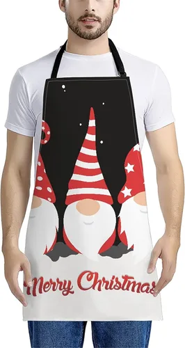 Vista 59 de Dreaweet Delantal de cocina unisex con cuello ajustable de Navidad