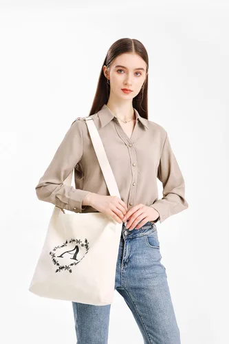 Vista 4 de Covelin Bolso de lona con estampado floral para mujer, ligero, espacioso, correa ajustable